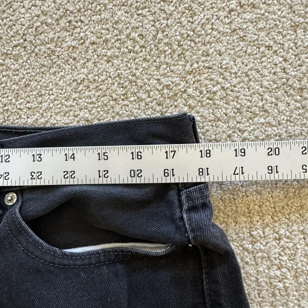 Levi's 505 Jeans Mens 36x32 Black Dark Wash Regular Straight Denim 5 Pocket